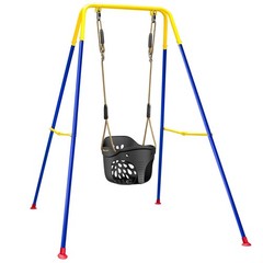 Folding Steel Toddler Play Set with Secure Seat & Adorable Elephant Styling