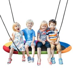 60″ Saucer Surf Tree Adult Kids Outdoor Adjustable Hanging Rope Patio Swing Set