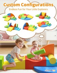 Extra Large 8-Piece Soft Climbing Toys for Toddlers, Foam Climbing Block Set …