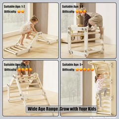 Pikler Triangle Set Gray Montessori Climber