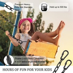 2 Pack 83in Hanging Swing Chain with 4 Carabiners, 660LB Capacity Hanging Kit…
