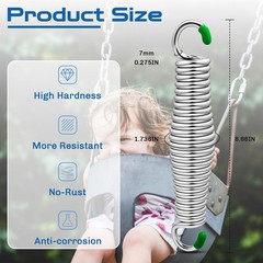 2 Pack Premium Porch Swing Springs,1300 LB Heavy Duty Springs, Rust Resistant…