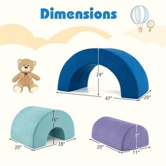 Rainbow Arc Climber Playset Foam Climbing Blocks w/ Machine Washable Covers