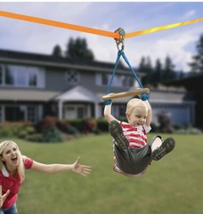 Hooroor Ninja Slackline Pulley with 52ft Zioline, Monkey Bar