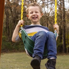04-0039-G/Y Extreme-Duty Swing Belt with Coated Chain, Green with Yellow Chain