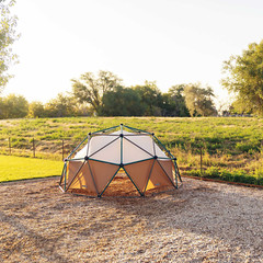 KIDS OUTDOOR CLIMBER DOME w/Inner Tent 5 Ft. X 10 Ft. Steel Green and Brown