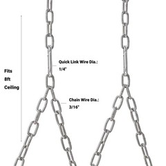 316 Marine Grade Stainless Steel Porch Swing Chain Kit – Heavy Duty 7.8 Ft Re…