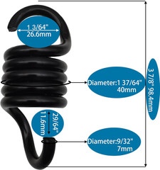 Porch Swing Springs Hammoch Springs – 1500Lbs Black Heavy Duty Suspension Spring