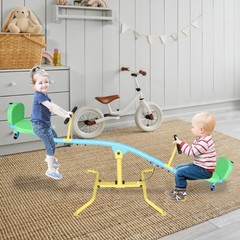 360° Rotating Double Seesaw with Backrest, Kids Indoor/Outdoor Rocker