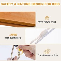 Robud 3 in 1 Wooden Playground Swing Set Kids Outdoor Backyard Playset Equipment