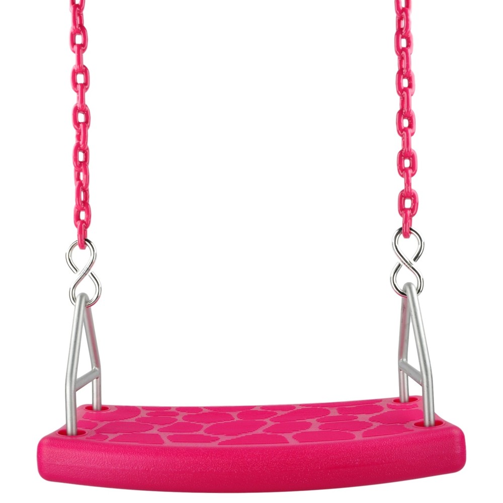 SWING SET STUFF INC. FLAT SEAT WITH 5.5 FT. COATED CHAIN PINK playground 0310