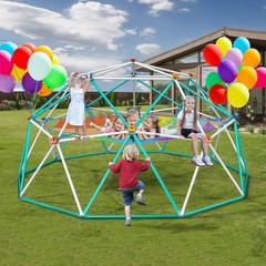 Hapfan 10ft Climbing Dome with Hammock Cargo Net Jungle Gym Outdoor Monkey Bars