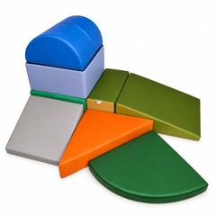 SoftZone 8 Piece Soft Play Climbing Blocks Set Toddler Kids Foam Play Shapes Ind