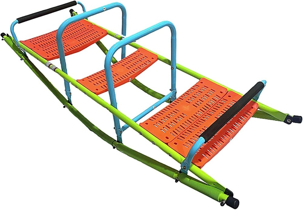Kid’s Metal Rocking Seesaw Teeter Totter w/Handlebars Weather Resistant Backyard