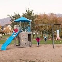 Lifetime 91208 Adventure Tower Playset Kids Outdoor Playground Slide Swingset