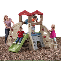 Step2 Outdoor Climber Wall Crawl Tunnel Slide Playground Activity Playset Toy