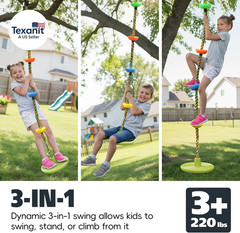 Tree Swing Climbing Rope, Heavy Duty Swings Seat Replacement for Kids Disc Rope