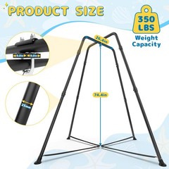 Heavy-Duty X-Shaped Swing Frame Swing Stand with Sensory Swing & Pod Swing – …