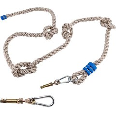 Climbing Rope for Kids, 8.2 FT Long with 4 Knotted Steps, Playground Grey