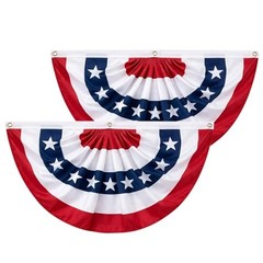 2 Packs American Bunting Flags 2 pcs-3×6 ft bunting flag(Not Embroidered)