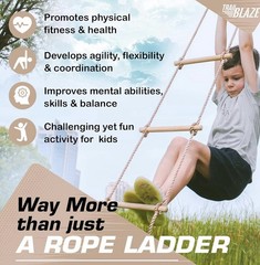 Wooden Rope Ladder for Kids – Playset Ladder for Ninja Warrior Obstacle Course