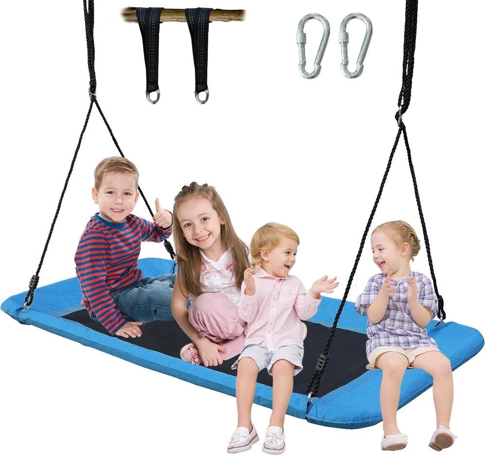 60” Large Rectangle Tree Swing Heavy Duty 800lb Capacity Giant Platform Outdoor