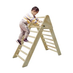 Wooden Foldable Climbing Triangle Ladder Montessori Gym Kids 1-7 y.o.