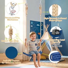 Kids Tree Swings for Trees, Heavy Duty Ergonomic Contoured Swing Seat for Blue