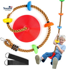 Climbing Rope Tree Swing with Platforms and Swing Seat Outdoor Playground Access