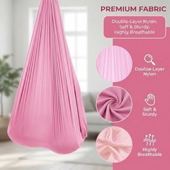 Sensory Swing Indoor Therapy Hammock Soft Nylon 300lbs | indoor sensory Pink