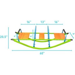 Kids Seesaw Plastic Seat Playground Rocker Outdoor Steel Tube for Age 3+ Blue