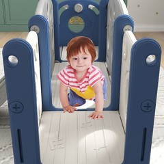 8 in 1 Toddler Climber Slide Playset Outdoor Indoor Slide Playset for Kids Blue