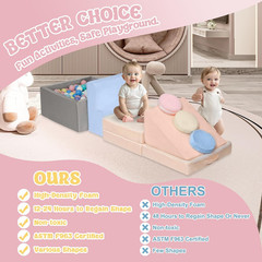 Climbing Toys for 1 Year Old, Baby Foam Climbing Blocks with Large Ball Pit for