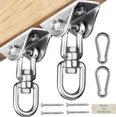 2 Heavy Duty 304 Stainless Steel Swing Hangers 2000LB 360° Swivel Hammock Hook