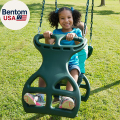 WS 3452 Heavy Duty Two Person Dual Glider Swing, with Coated Chains to Prevent P