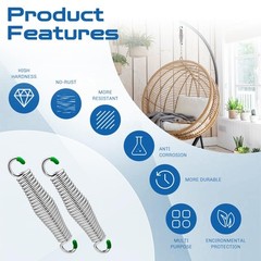 2Pack Premium Porch Swing Springs,1300lb Heavy Duty Springs, Rust Resistant S…