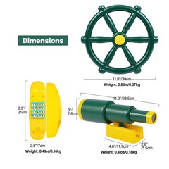 Playground Accessories for Kids, Play Set Attachments with Pirate Ship Wheel,…