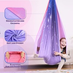 Sensory Swing, Indoor & Outdoor Sensory Swing for Kids & Adults, Pink-purple