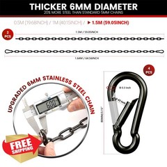 sprookber 67″ Black Swing Chain 2 Pack 304 Steel