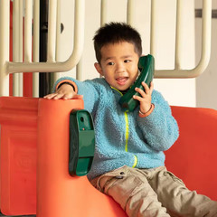 Plastic Kids Outdoor Gym Playground Playhouse Toy Phone Set, Green Swing Set Acc