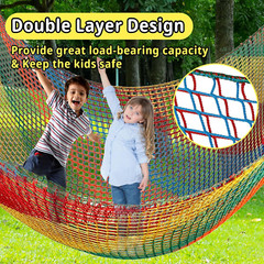 Multicolored Playground Safety Net 6.5′ x 9.8′ for Kids’ Obstacle Fun