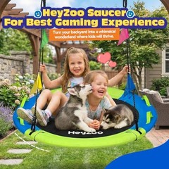 43 Inch Tree Swing, 900lbs Weight Capacity Saucer Swing Sets Green and Blue
