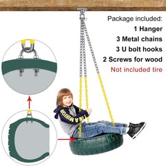 BeneLabel Heavy Duty Swing Set, 360° Rotate Swing Hanger with 3 x 66.1 Coated…