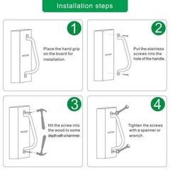 2 Set Metal Playground Safety Handle 17 inch, Outdoor Swing Set Safety Grab Bar