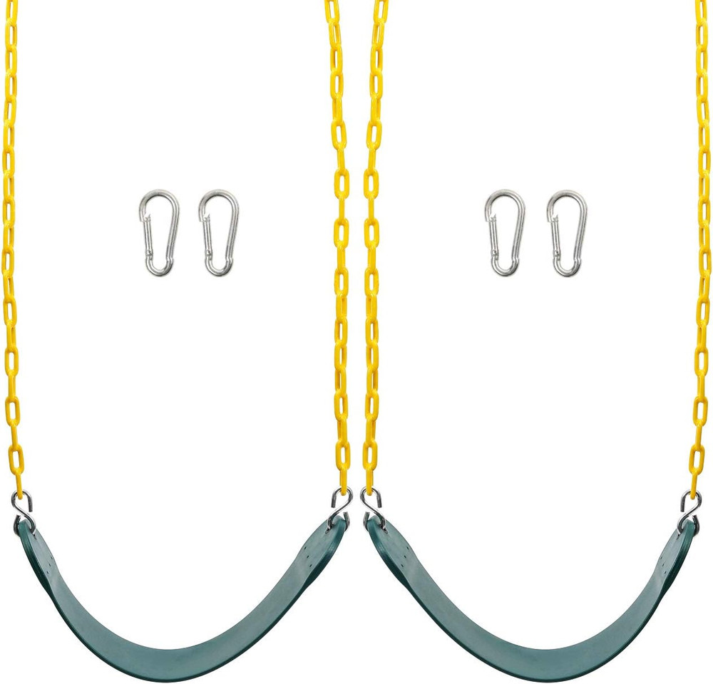 Sunnyglade 2PCS Swings Seats Heavy Duty with 66″ Chain, Playground Swing Set Acc