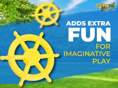 SWING SET STUFF SHIPS WHEEL YELLOW wood playground accessory pirate fort 0230