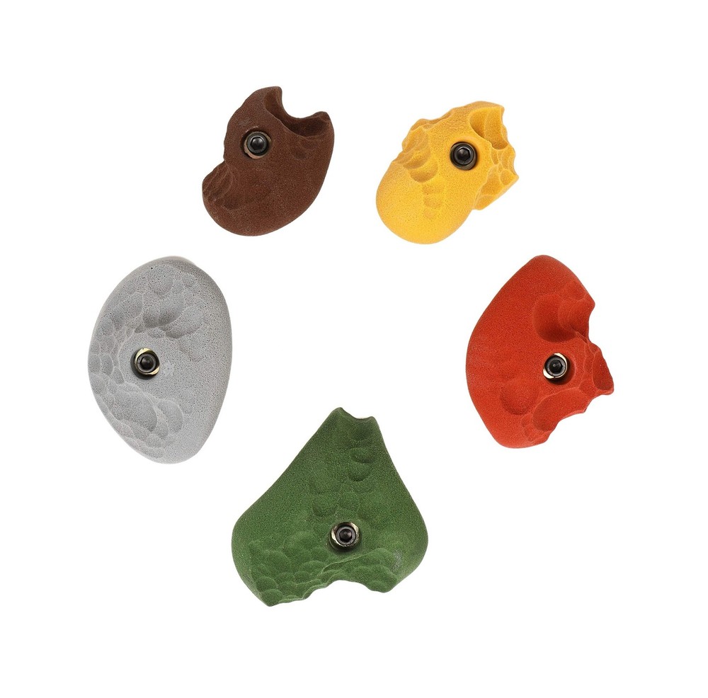 Atomik Rock Climbing Holds 5 Limestone Roof Jugs Set 1 in Assorted Earth Tones