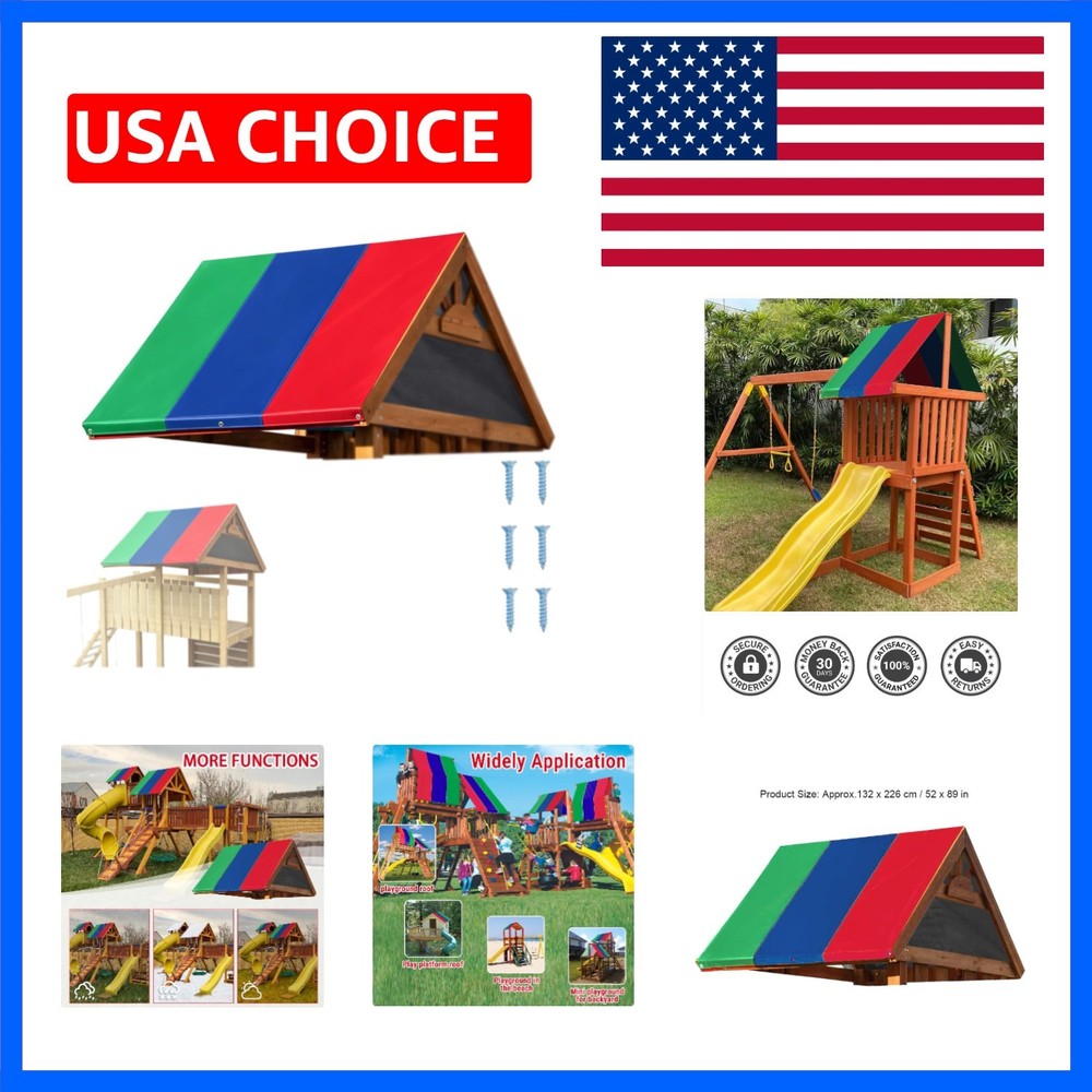 Playset Canopy Replacement Outdoor Swing Set Cover 210D Oxford Shade | 210D O…