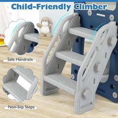 10 in 1 Toddler Slide Set w/Magnetic Whiteboard, Telescope Ring Toss for Ages 3+