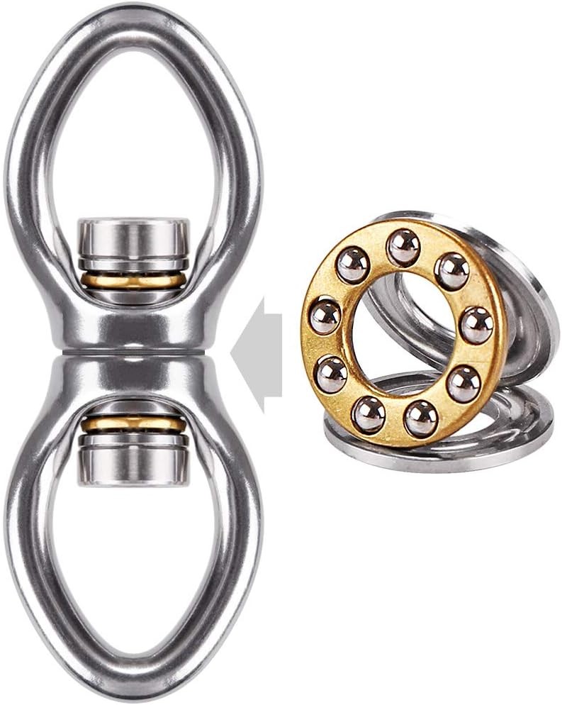Dolibest Swing Swivel with 2 Bearing,Safest Rotational Silver Closed ( 1pack)